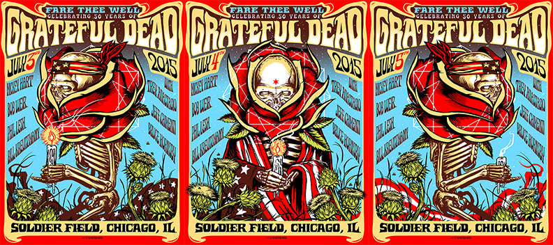 GRATEFUL DEAD FARE THEE WELL 3 PRINT Set