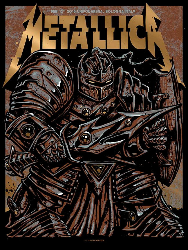 Metallica Bologna Italy Gold Foil N1