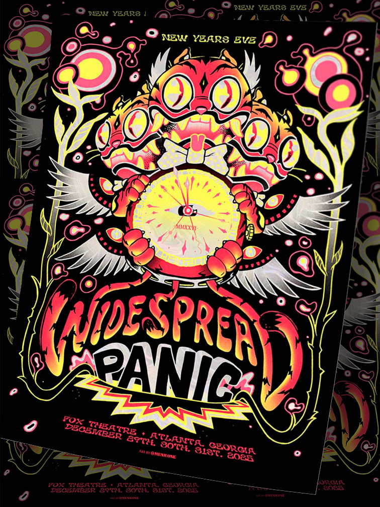 WIDESPREAD PANIC NYE ATLANTA WHITE SWIRL FOIL VARIANT AP