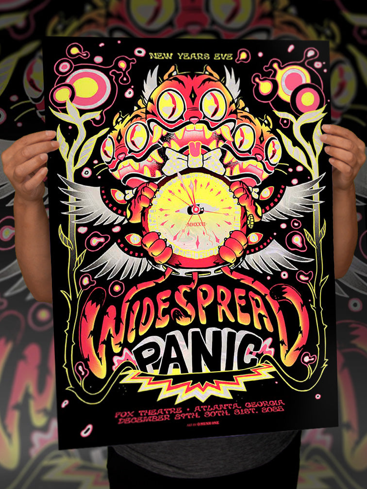 WIDESPREAD PANIC NYE ATLANTA WHITE SWIRL FOIL VARIANT AP