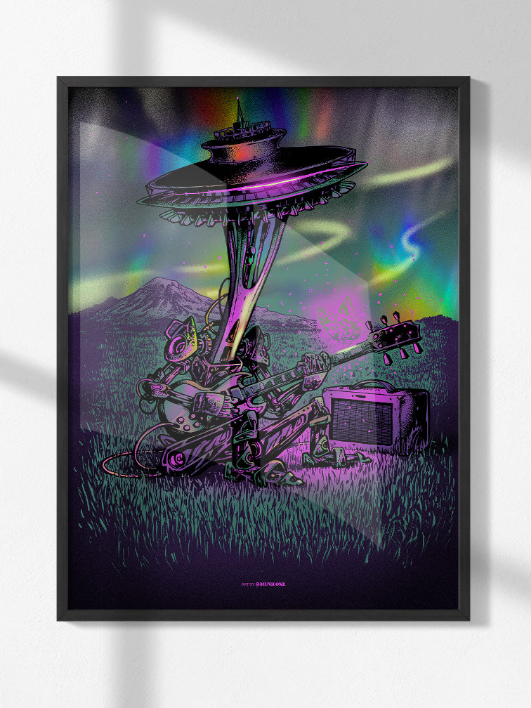 SEATTLE ROBOT RAINBOW FOIL | ART PRINT