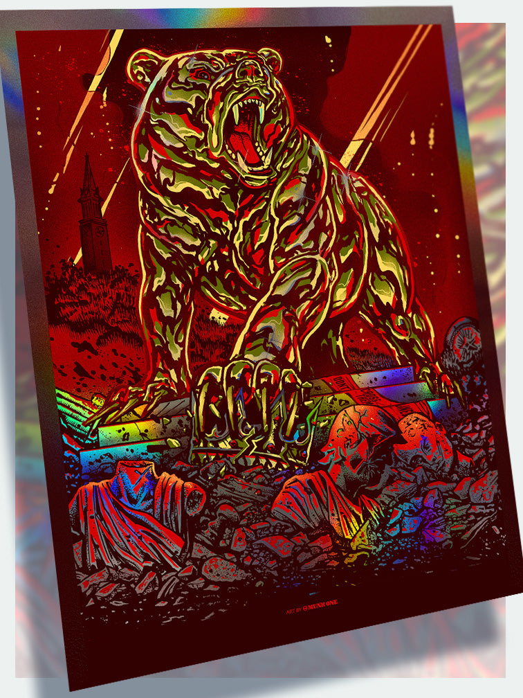 THE GOLDEN BEAR | ART PRINT RAINBOW FOIL