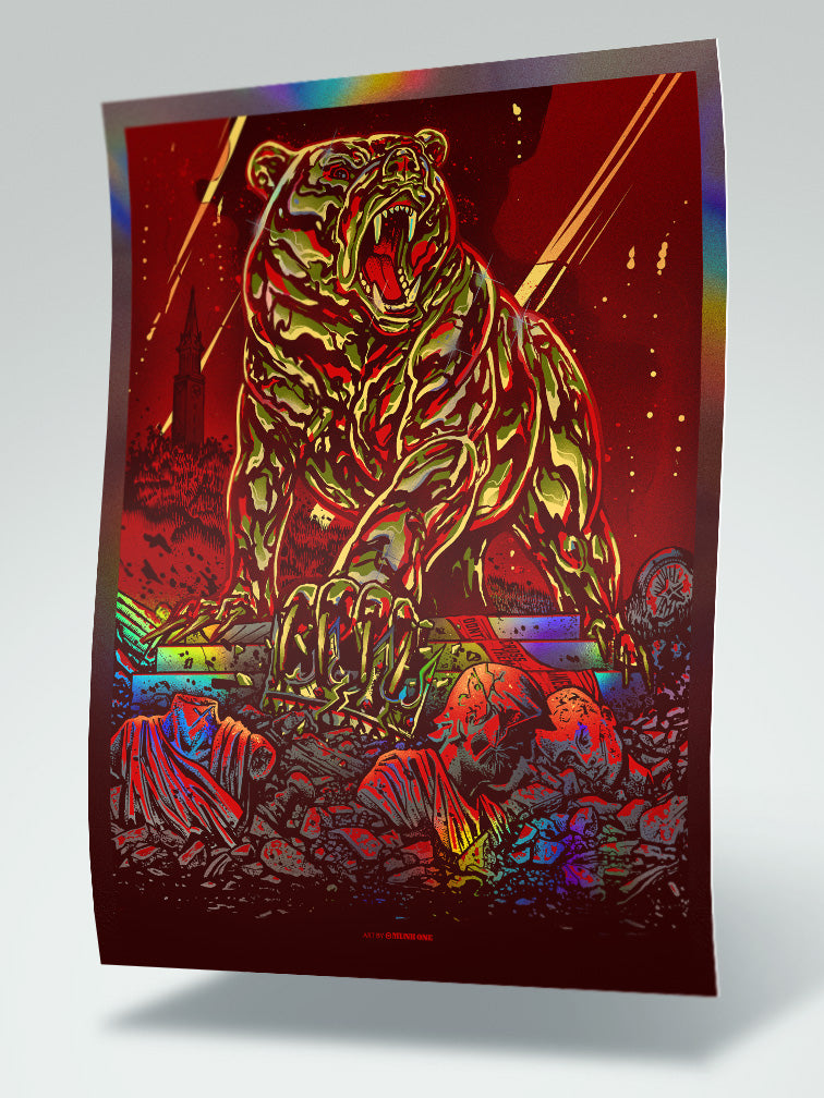 THE GOLDEN BEAR | ART PRINT RAINBOW FOIL