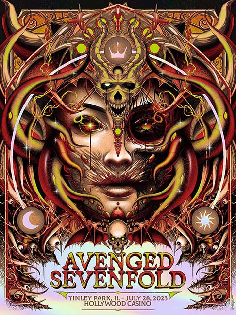 AVENGED SEVENFOLD TINLEY PARK RED VAIANT RAINBOW FOIL AP