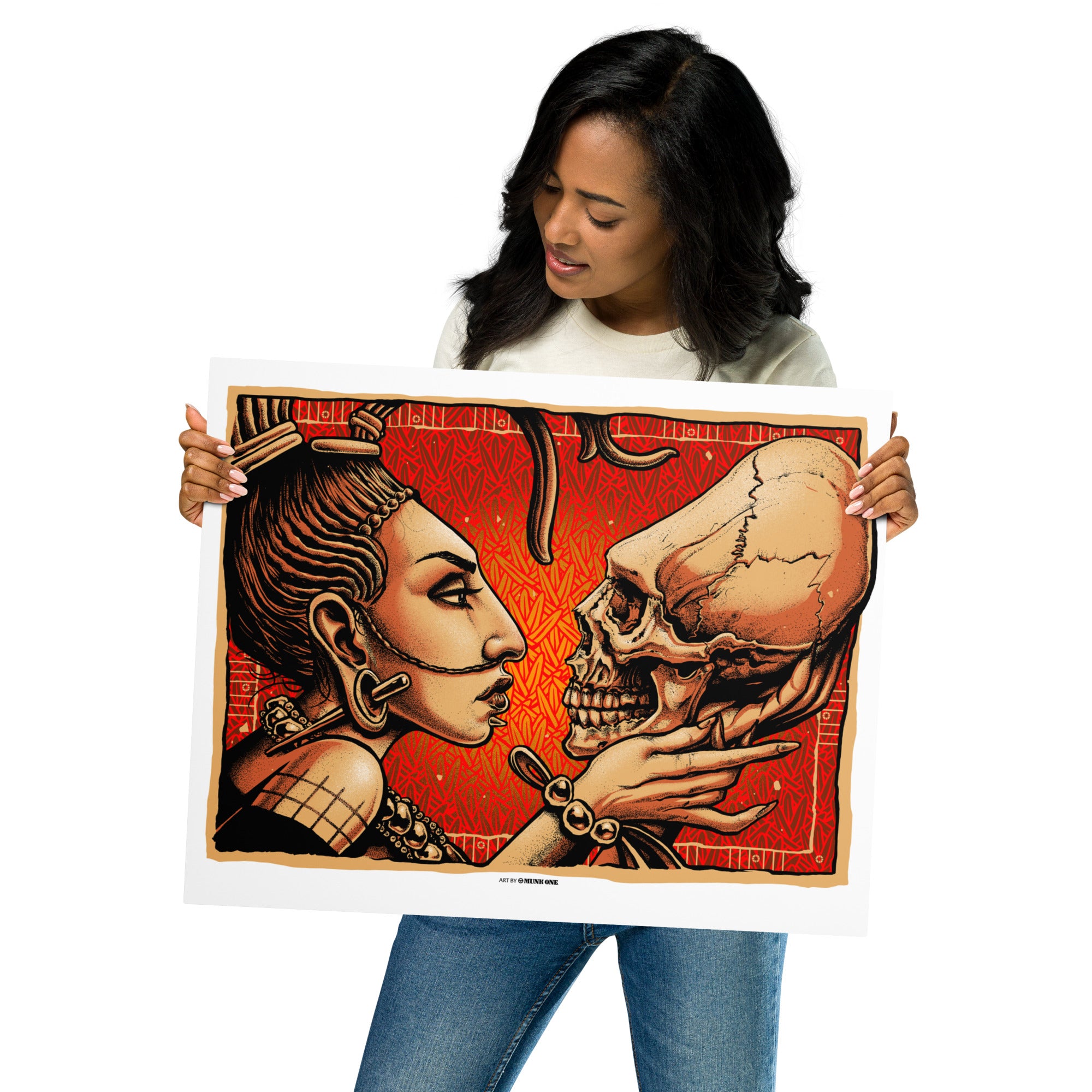 Mayan Skull - Metal print