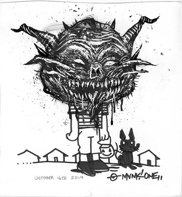 Inktober Scary Face