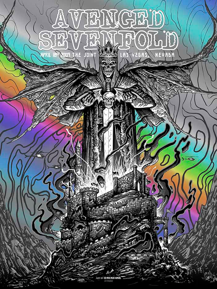 AVENGED SEVENFOLD VEGAS 2009 MONOCHROME FOIL