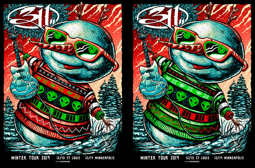 311 Winter Tour Red & Green Winter Tour UNCUT AP