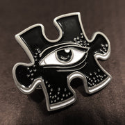 Puzzle Eye Icon- Silver Pin