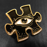 Puzzle Eye Icon- Antique Gold Pin