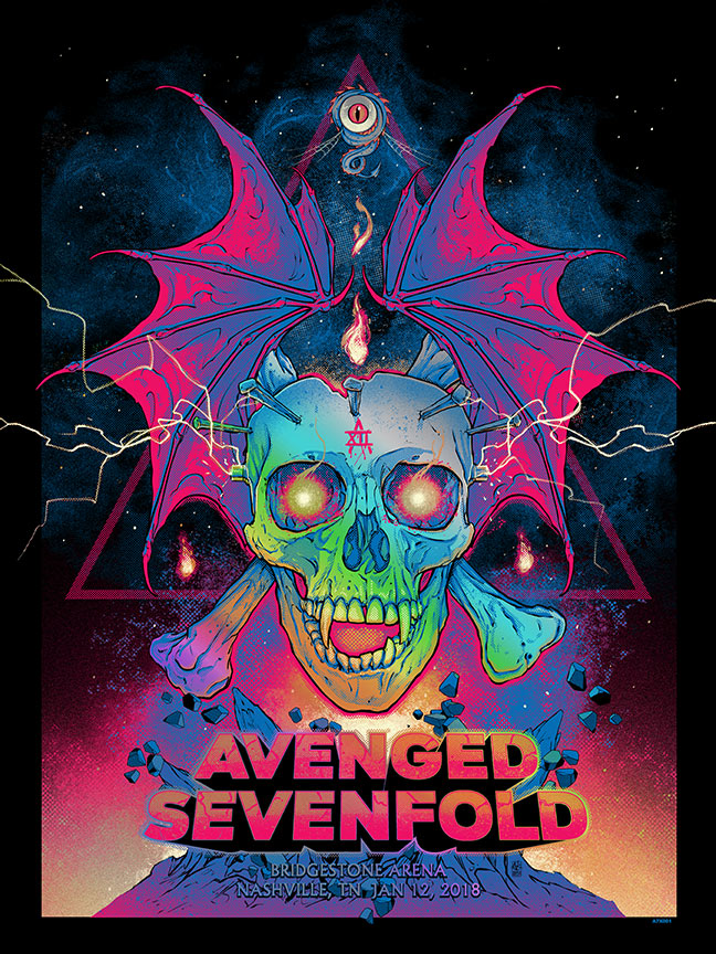 AVENGED SEVENFOLD NASHVILLE 2018 Rainbow Foil